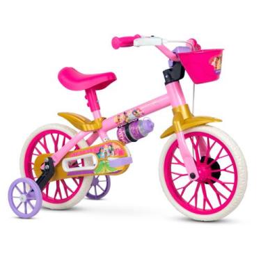 Imagem de Bicicleta Infantil Aro 12 Princesas Com Rodinhas Menina Nathor