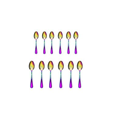 Imagem de Colher de Cha e Cafe Furta Cor Inox Colorido Elite Jogo 12un