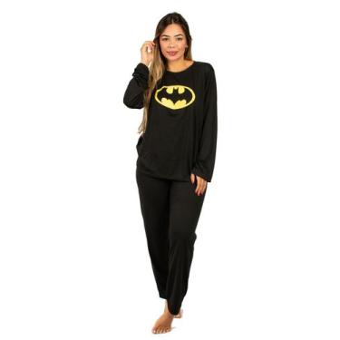 Imagem de Pijama Herói Adulto Feminino Estampado Batgirl Longo Malha Pv - Donna