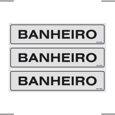 Imagem de Combo 3 Placas De Sinalização Banheiro 30x7 Ekomunike - B-510 F9e