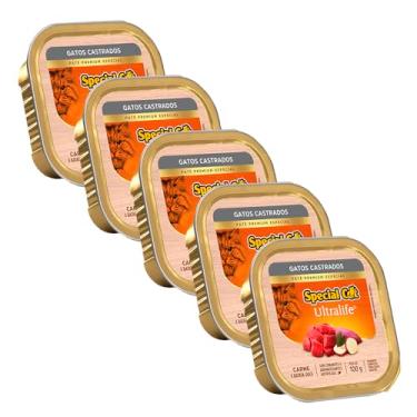 Imagem de 5 Ração Special Cat Patê Gatos Castrados Carne 100g