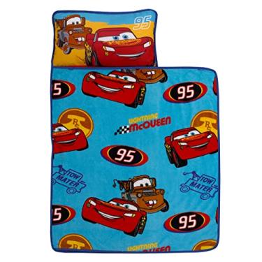 Imagem de Tapete para soneca infantil Disney Cars Radiator Springs Azul e Vermelho Relâmpago McQueen e Tow-Mater