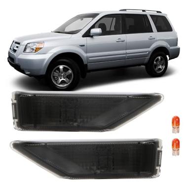 Imagem de USR 06-08 Pilot Fender Side Marker Lights - Conjunto de lâmpadas laterais dianteiras com lentes fumê (esquerda + direita) compatível com Honda Pilot 2006-2008 e Honda Element 2009-2011 (lente moke,