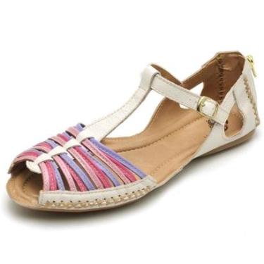 Imagem de Sandália Rasteira Fechada Casual Feminino Couro-Feminino
