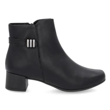 Imagem de Bota Usaflex Feminina Em Couro Salto Bloco Enfeite Preto Al1103001 33