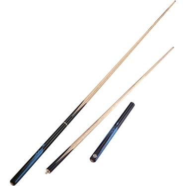 Imagem de Taça de bilhar de duas peças, tacos de bilhar de 133 cm, preto, acessórios de bilhar para varas de bilhar, para jogos e esportes, madeira de cera, bastões para jogadores profissionais de bilhar (azul)