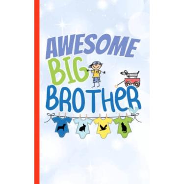 Imagem de Incrível diário de citação do Big Brother - caderno: meia página em branco meio forrado, novo irmão bebê desenhar e escrever livro de notas, pequeno 12,7 x 20,3 cm (presente de desenho para crianças