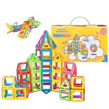 Imagem de Brastoy Blocos De Montar Magnético Brinquedo Educativo Infantil (120 Peças)