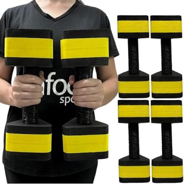 Imagem de Kit 2 Pares de Halteres Hidroginástica Em EVA 2 A 3 Kg DF4012-BK Preto/Amarelo Dafoca Sports