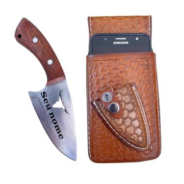Imagem de Capinha Celular Bainha em Couro Com Faca personalizada