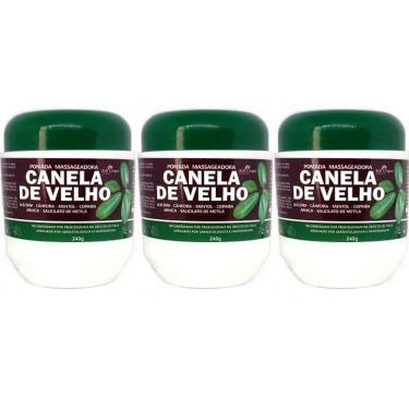 Imagem de Kit 3 Pomada Massageadora Canela Pote 240g Com Arnica, Cânfora