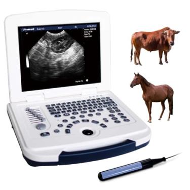 Imagem de Scanner de ultrassom portátil MU10 para uso animal veterinário DAWEI com sonda retal de 7,5 MHz para gado, cavalo, camelo, equino, cabra, vaca e ovelha