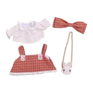 Imagem de harayaa Roupas de boneca de pelúcia Roupas de boneca Suspensório Saia Terno Trajes Acessórios de boneca de pelúcia Roupas confortáveis de animais de pelúcia, Coelhinho