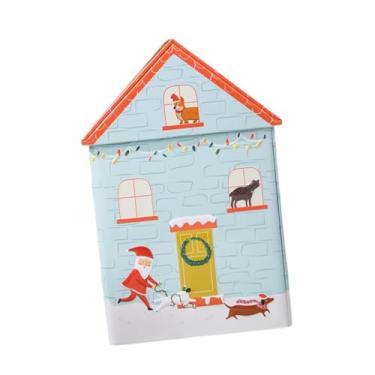 Imagem de Generic Caixa de lata de Natal Caixa de guloseimas Presente de feriado Grande lata de lata de doces com tampa Recipiente para biscoitos de lembrancinhas de