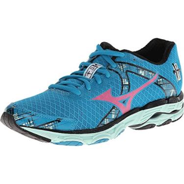 Imagem de Mizuno Tênis de corrida feminino Wave Inspire 6, Mar do Caribe/Rosa Choquete/Honeydew, 12