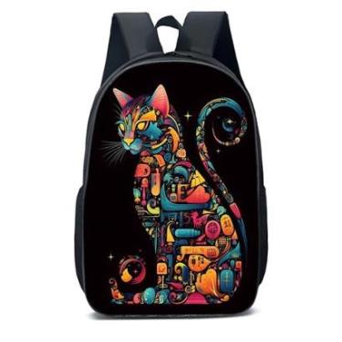 Imagem de MOCHILA ESCOLA INFANTIL JUVENIL ANIME GATINHO COLORIDO-Unissex