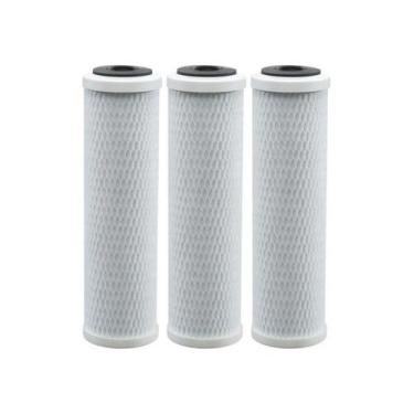 Imagem de Kit Com 3 Refil Carbon Block Carvão Ativado 9 3/4 10 Filtro - Br Fish 