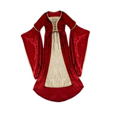 Imagem de Vaveren Traje de apresentação infantil de Halloween, roupa portátil para festa temática de vestir, Red L