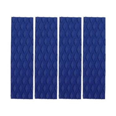 Imagem de Pegciuho 4x Almofadas de Tração para Prancha de Surfe Deck Grip Pad Antiderrapante DIY EVA Foam Boat Decking Sheet para Longboard Skate Skimboard Caiaque, Azul escuro