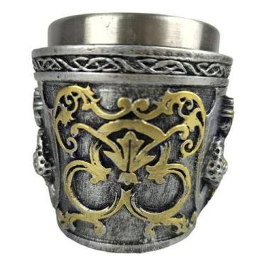 Imagem de Copo Shot Dosador Medieval Guerreiros Templários Inox 30Ml - Tenda Med