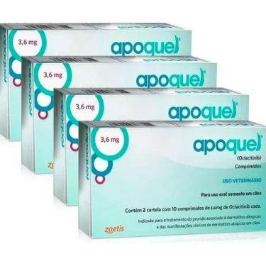 Imagem de 4 Apoquel 3,6 Mg Dermatológico Anti Coceira Cães Cachorro