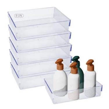 Imagem de Kit 6 Organizador De Gavetas Cozinha Maquiagem Escritório 23x17cm - Pl