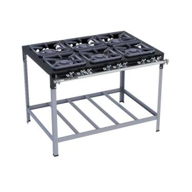 Imagem de Fogão Industrial 6 Bocas 30X30 S2020 Metalmaq, Gás Natural