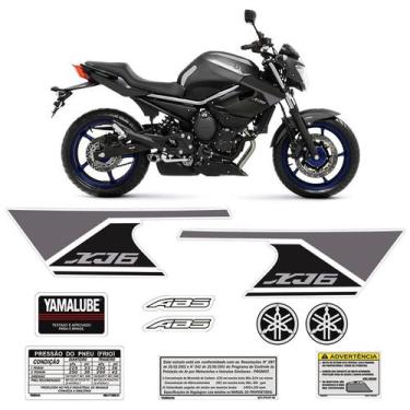Imagem de Kit Adesivos Logo Yamaha Xj6 2013/2014 Faixa do Tanque Cinza - SPORTIN