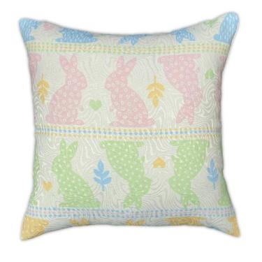 Imagem de Kit 2 Capas De Almofada Decorativa Pascoa Coelho Colorido - MUMUDECOR,