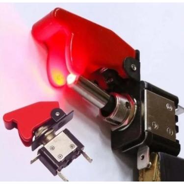 Imagem de 3 Chave Botão Caça C/ Led Neon Vermelho Tictac Som Nitro Kit - Zx