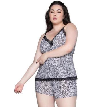 Imagem de Kit 5 Baby Doll Plus Size Bella Fiore Feminino Liganete e Renda Estamp