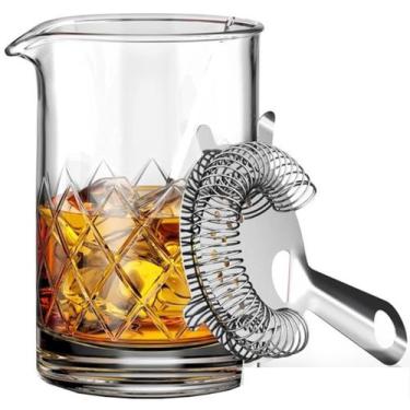Imagem de Mixing Glass Vidro Barpro 700ml + Strainer Coador 4 Apoios - Nilos