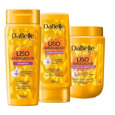 Imagem de Dabelle Liso Arrasador Shampoo e Condicionador Leave-in 425ml + Máscar