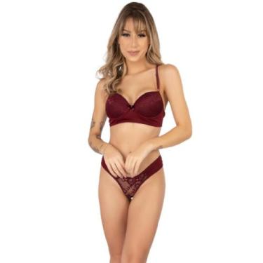 Imagem de Conjunto Lingerie Bojo Microfibra Em Renda Conforto - WLS Modas, M, Vi