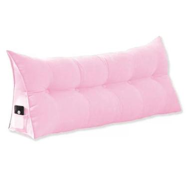 Imagem de Almofada Cabeceira Ana Cama Casal 140cm Suede Rosa Bebê Ms Decor - Man