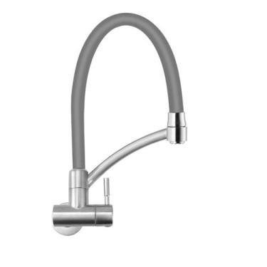 Imagem de Torneira Cozinha Gourmet Parede Flexível Extensível Cinza - Modelar