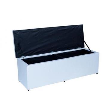 Imagem de Puff Bau Recamier Casal Branca Para Cama Box Branco Corvin   Beatriz d