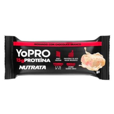 Imagem de Barra de Proteína YoPro 15g de Proteína Nutrata Morango com Chocolate 