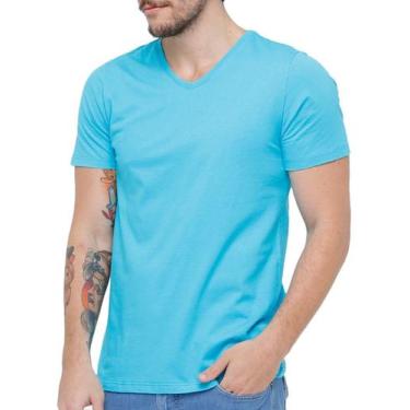 Imagem de Kit 3 Camisetas Gola V Masculina Básica Lisa Algodão Blusa - Vesttuari