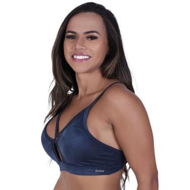Imagem de Top fitness feminino decote tiras bojo cirrê relevo poliamida cleo-orb