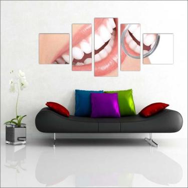 Imagem de Quadro Decorativo Dentista Consultórios Decoração Odontologia 5 Peças 
