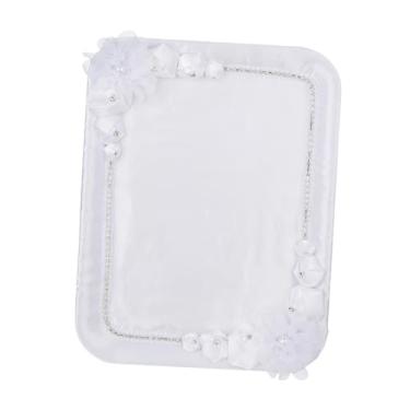 Imagem de Ioensy Bandeja de serviço Bandeja de vaidade elegante Bandeja de sobremesa Decoração de quarto Bandeja de frutas Cosméticos Jóias Expositor Prato para, 38x29cm