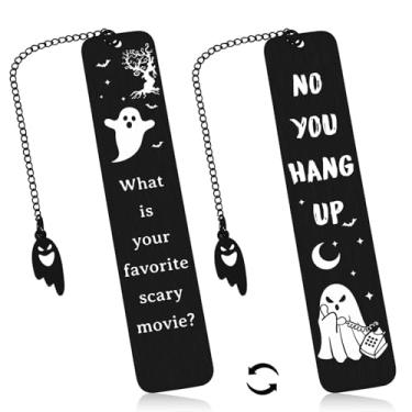 Imagem de Marcadores de livro divertidos para meninas, adolescentes, para mulheres, homens, filmes de terror, marcadores de livro de terror para amantes de filmes de terror presentes de Natal para mulheres,