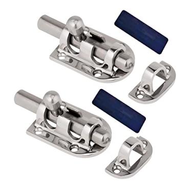 Imagem de 1/2 pacotes de aço inoxidável 316 trava de fechadura de janela de porta, fecho de parafuso de barril marítimo, fechaduras deslizantes, fecho de ferrolho deslizante, fivela de alavanca com juntas de