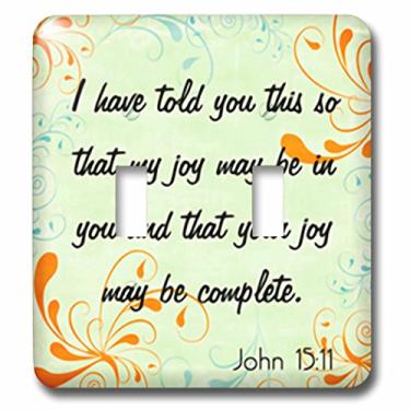 Imagem de 3dRose lsp_150071_2 Verso da Bíblia João 15-11 Dégradé Swirl Pastel Bíblia Christian Inspirational Daying Light Switch Cover