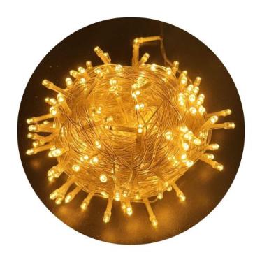 Imagem de Cordão Pisca de Natal Leds Fio Transparente 8 Funções Decoração de Árv