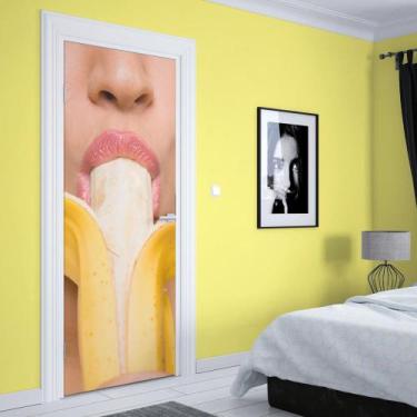 Imagem de Adesivo de Porta Mulher e Banana - Império da Impressão, G - 90cm x 21