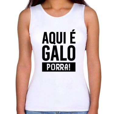 Imagem de Regata Feminina Aqui é galo  - Foca na Moda, Branco, GG
