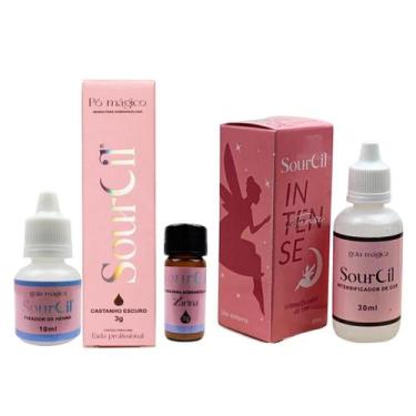 Imagem de Kit Sobrancelha Profissional Henna Soucil Designer Sobrancelha e Inten