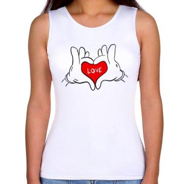Imagem de Regata Feminina Love Hands  - Foca na Moda, Branco, GGG